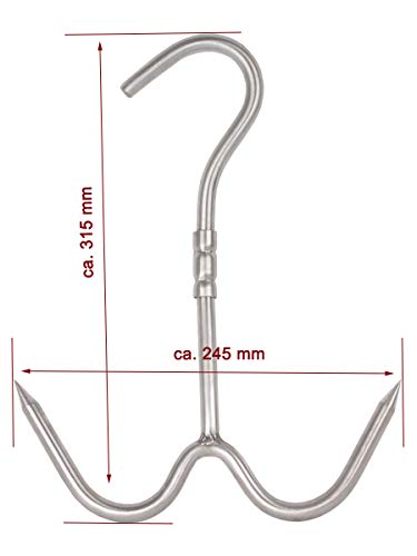 Beeketal 'ZHB-3' Drehhaken Zerwirkhaken aus Edelstahl mit ca. 12 mm Durchmesser, ca. 245 x 315 mm (B/H), stabiler… – Bild 3