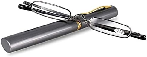 Lesebrille Federscharnier Metall Schmal Klein Mini Leicht Lesehilfe Sehhilfe Klare Arbeit Brillen Stärke mit Etui