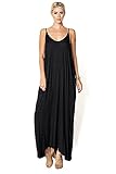Pink Ice Women's Trendy Harem Cut Maxi Dress w Pockets (L, Black)