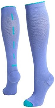 Lily Trotters Women's Designer Athletic Compression Socks - Sassy Bow Denim