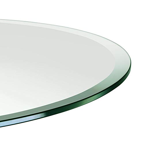 Round Glass Table Top, 1/2" Thick, Beveled Edge, Tempered Glass (23