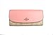 Coach F57319 Leather/PVC Signature Checkbook Wallet in Light Khaki/Blush