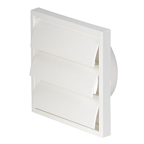 Airflow® Gravity Flap Grille – White Plastic External Wall Vent Cover for 150mm Ducting – Weatherproof Air Outlet – 187mm x 187mm