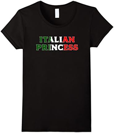 Womens Italian Princess T-shirt Italian Flag Shirt Italia Colors Medium Black