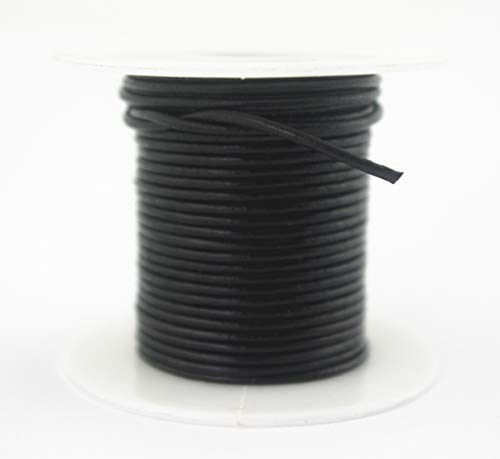 Glory Qin Soft Round Genuine Jewelry Leather Cord Leather Rope Beading String (1.5mm, Black)