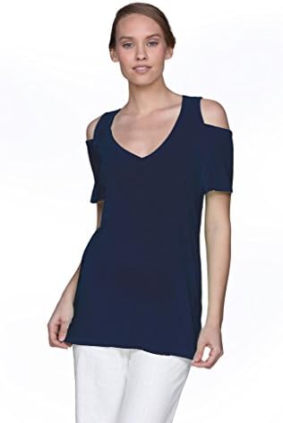 Fresh Laundry Women's NS7696 Open Shouldder T-shirt XS Navy
