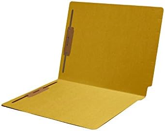 11 pt Color Folders, Full Cut Single Ply End Tab, Letter Size, Fastener Pos #1 &amp; #3, Yellow (Box of 50)