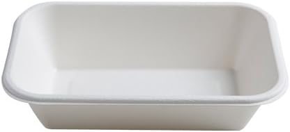 Pack of 75 Organic Eco Friendly Disposable Party Bowls - Rectangular Serving Bowls Made from Baggase/Sugercane - 32oz (.9 Litre) - 8.5" x 5,5" (21 x 14cm)