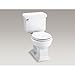 Kohler K-3986-0 Memoirs Comfort Height Two-Piece Round Front Toilet with Classic Design, White