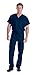 Landau Unisex V-Neck Scrub Top 7502 & Scrub Pant 7602 Medical Uniform Scrub Set (Navy - Medium / Medium Petite)