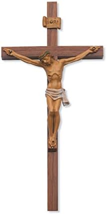 24" WALNUT-ITALIAN CORPUS CRUCIFIX, MADE IN THE USA