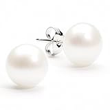 Freeman Jewels Sterling Silver Freshwater Cultured Shell Pearl Earrings Round Ball Studs