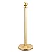 JAXPETY Round Top Polished Brass Stanchion Posts Queue Barrier, Pack of 4 Posts with Red Velvet Ropes,GOLD