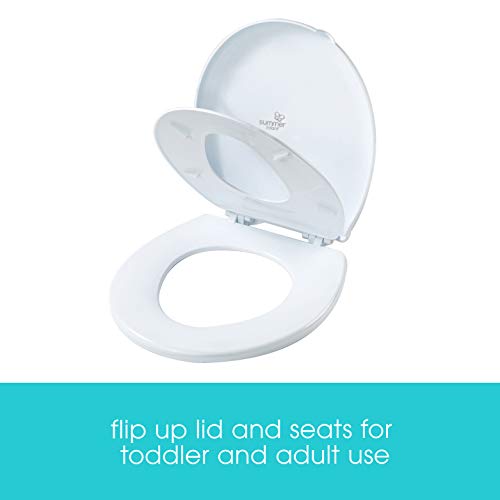 Summer 2in1 Toilet Trainer (Round, White) Potty Training Seat that