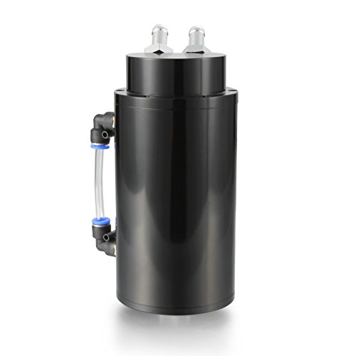 Dromedary Black Cylindrical Universal Aluminum Engine Oil Catch Can Reservoir Tank 750ml
