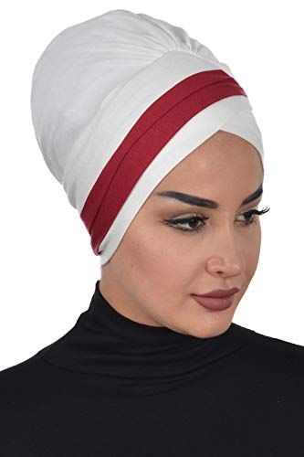 Instant Turban Cotton Scarf Head Wrap Cancer Chemo Headwear Two Color Ivory