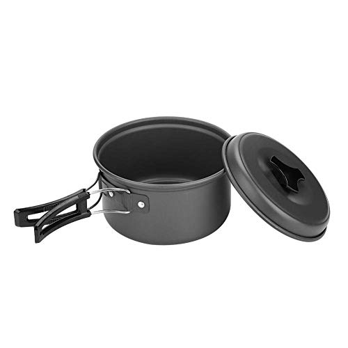 VGEBY1 Camper Cooking Set, Camping Cookware Outdoor Picnic Cooking Set Portable Pot Pan Kit for 2-3 People Messkit Outdoor Dining Set Messkit Outdoor Dining Set