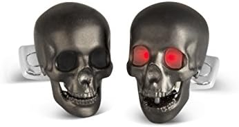 Deakin &amp; Francis Skull Cufflinks With LED Eyes In Matte Black