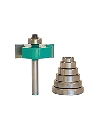 Sabre Tools Rabbet Router Bit For Woodworking   1 4" Shank   1 2" Cutting Height   7 Bearing Set