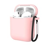 YRD TECH Case Protective Silicone Cover and Skin with Ear Hook for Apple AirPods, Best Gift for Girls and Women (Pink)