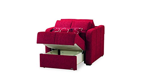 Casamode Ferra Fashion Chair Sleeper Red Chennile - Thumbnail 2