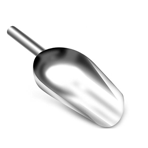 hwangli Pet Dog Puppy Cat Stainless Steel Food Feeder Scoop Shovel Spade Dishes Tool - Silver