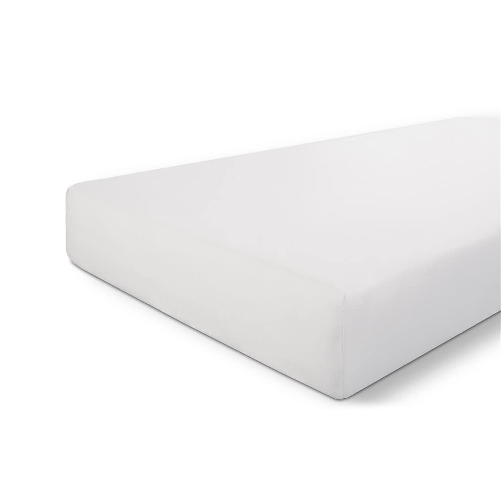 Walra Fitted Sheet 80 x 200 cm, 100% Cotton Fitted Sheet, Perfect Mattress Fit, Soft Feel, Wrinkle & Non-Iron - White