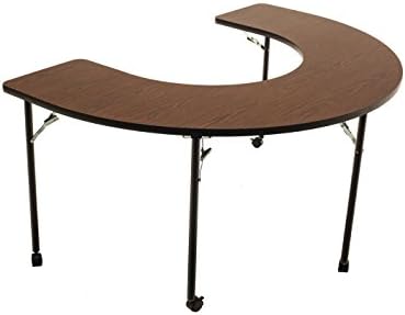 Wheelchair Accessible, Managed Care, Feeder Activity Table Horseshoe, Casters, Folding Legs, 48" W x 72" L x 32" H, 100% Made in the USA