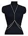 Zealmer Women Harness Body Chain Necklace Summer Beach Bikini Chain Crossover Bra Chain Golden