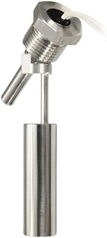 SuperiPB Silver Stainless Steel SUS 10W Stainless Steel Liquid Water Level Sensor Horizontal Mounting Float Switch Plastic Ball Float