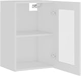 vidaXL Hanging Kitchen Cabinet with Glass Door White Engineered Wood 40x31x60 cm view 7