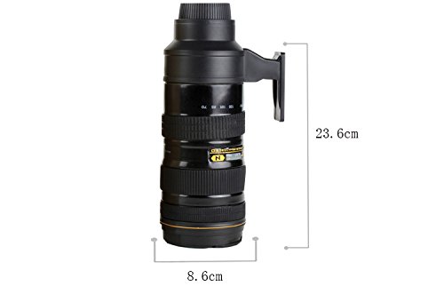 Gaodear Camera Lens Mug with Handle Thermos Stainless Steel Insulation Cup Travel Coffee Cup Tea Water Mug Photography Gift - Thumbnail 2