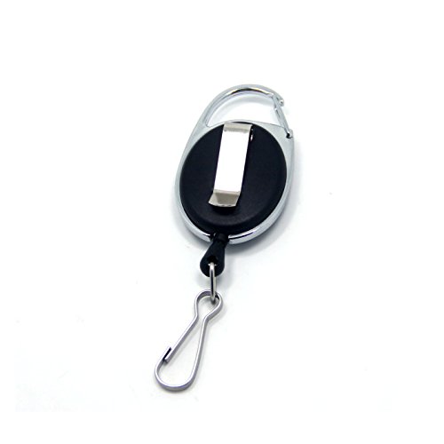 SAMS FISHING 2PCS Fly Fishing Zinger Retractable Reel Badge Holder with Quick Release Spring Clip (A0740)