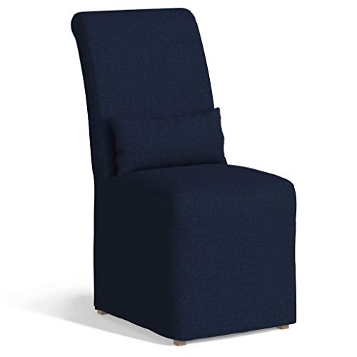 Sunset Trading Slipcovered Upholstered Dining Chair, Performance Fabric Navy Bl…