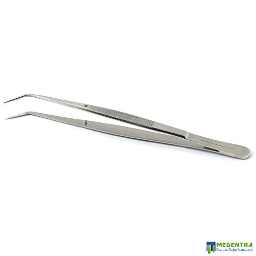 MEDENTRA Dental London College Tweezers Utility Pick-Up Stainless Steel Serrated Tips Dressing Pliers Cotton Surgical Tissue Holding Forcep Dissecting Instruments