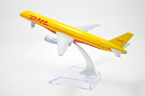757 DHL Cargo Airplane Diecast with Desk Stand