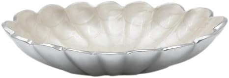 Julia Knight Peony Oval Bowl, 8-Inch, Snow, White