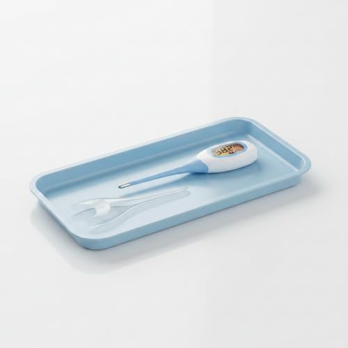 Termômetro Digital Flexível Clínico com Resultado Rápido em 8 Segundos, Visor LCD, Ponta Macia Impermeável, Medidor de Febre para Bebês, Crianças e Adultos, Alta Precisão e Alarme Sonoro (AZUL)