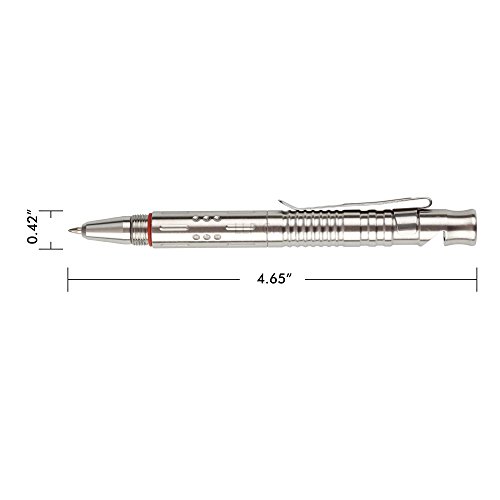 SMOOTHER Stainless Steel Tactical Pen With Whistle and Refill Cap & Clip For Outdoor Car Office Home Signature Gift Self Defense Alarm Uses, EDC Self Protection Tool Pen With 2 Black Writing Refills