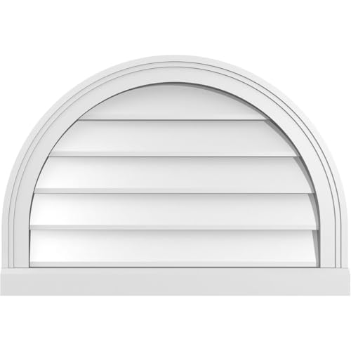 26"W x 18"H Round Top Surface Mount Signature Urethane Gable Vent: Non-Function…
