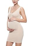 Khaya Women's Casual Stretch Maternity Dress Small Beige