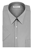 Van Heusen Short Sleeve Poplin Solid Dress Shirt - Greystone