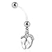 BodyJ4You Pregnancy Belly Button Ring Baby Feet Flexible Navel Barbell Body Piercing Jewelry 14 Gauge