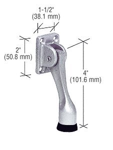 Satin Aluminum Finish 4" Door Mounted Heavy-Duty Kick-Down Door Holder