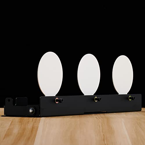 HIRAM Shooting Target Set, Resetting Target Plate Rack with 3 Airsoft
