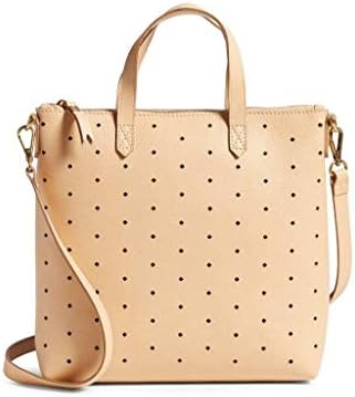 Madewell Mini Transport Perforated Leather Crossbody Bag in Linen