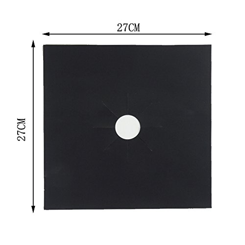 10 PACK PREMIUM Black Gas Stove Burner Covers + BONUS Silicone Cup Mat - Stove Top Liner - Gas Range Protector - Stove Burner Covers - Double Thickness 0.2mm - Reusable & Dishwasher Safe. SET OF 11 - Thumbnail 7