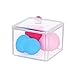 Qtip Holder, McoMce Clear Cutip Holder, Plastic Cotton Swab Dispenser, 2PCS Cotton Ball Holder, Square Cotton Balls Containers - Canister Jar Set Storage for Cotton Swabs, Cosmetics, Jewelry, Snack