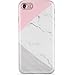 iPhone 7 Case, iPhone 8 Case, Wood Marble Pink Grey White for Women/Girls, LUMARKE Clear Bumper Matte TPU Soft Rubber Silicone Cover Phone Case