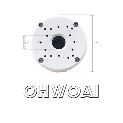 Aluminum Bracket Junction Back Box Onduit Base for OHWOAI Bullet Cameras, Water-Proof Junction Box for IP Camera (4 Pack) Electric Enclosure for Indoor/Outdoor Use with Screws Cable DIY Case Encl